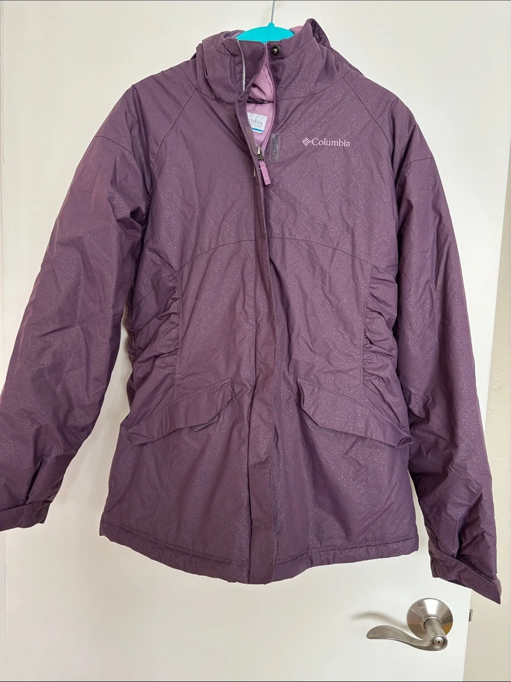 Columbia Purple Girls' Hooded Rain Jacket